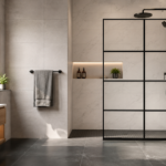 Black Grid Shower Doors