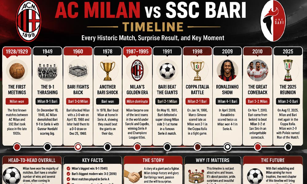 AC Milan vs SSC Bari Timeline: Every Historic Match, Surprise Result, and Key Moment Explained