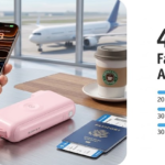 RORRY Flow CB4 portable charger with a smartphone, earbuds and smartwatch for travel 