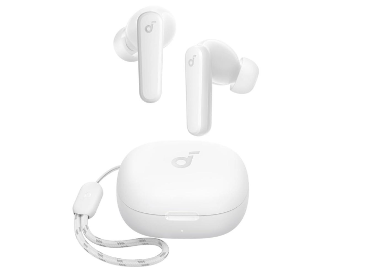 soundcore P20i earbuds and charging case with lanyard