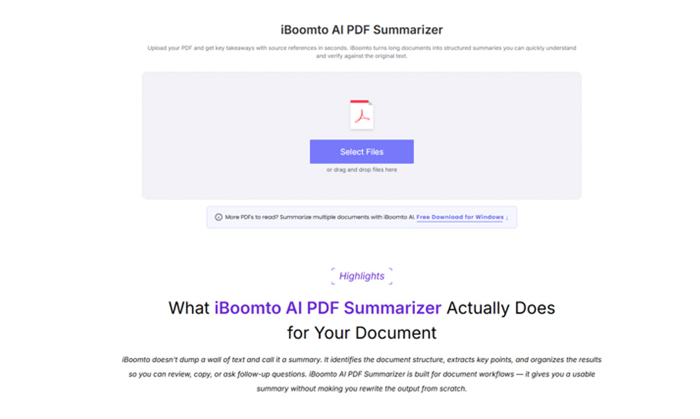 Step 1: Upload the PDF and let the summary generate